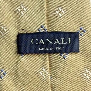 CANALI. Classy cream yellow textured all  Silk tie made in Italy 🇮🇹